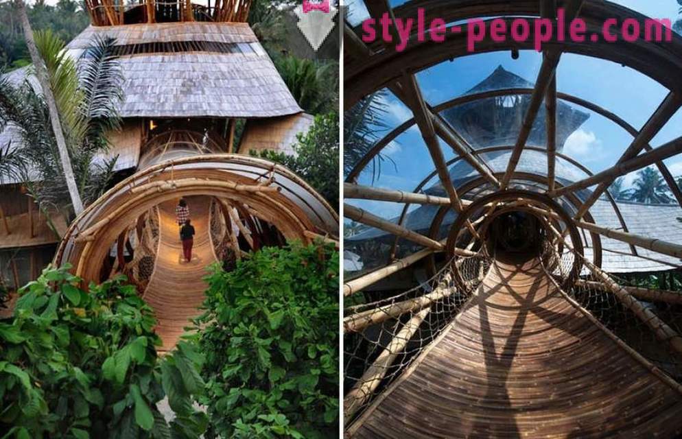 Opustila svoju prácu, išiel na Bali a postavený luxusný dom bambusu