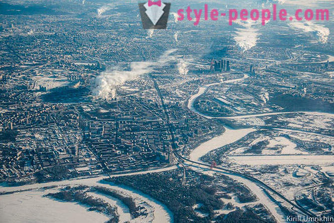 Winter Moscow pohľad z vtáčej perspektívy