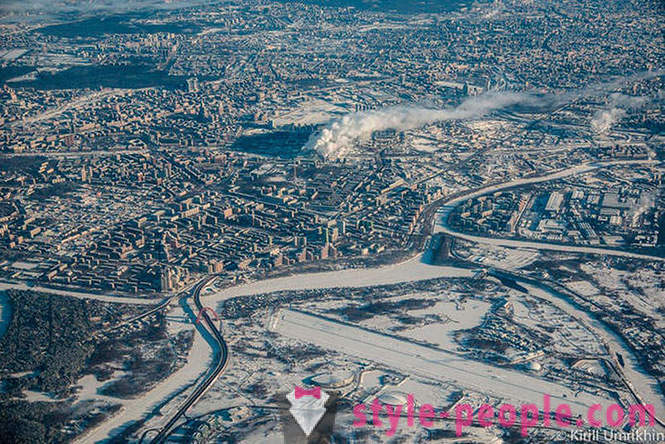 Winter Moscow pohľad z vtáčej perspektívy