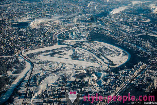 Winter Moscow pohľad z vtáčej perspektívy