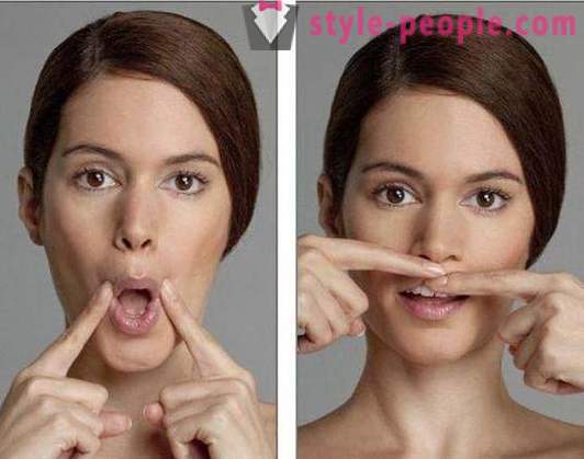 Feysbilding tvár: pred a po. Gymnastika tvár: cvičenie